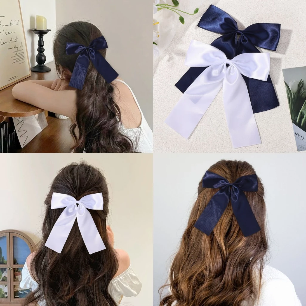 1pc สาวสไตล์บัลเล่ต์โบว์ผูกผมยาวริบบิ้นกิ๊บสาวหวานครึ่งผูกผม Headwear แฟชั่นแฟชั่นเครื่องประดับผม thumbnail 3
