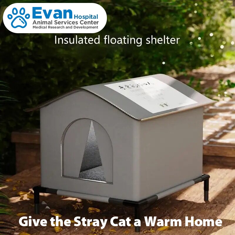 Stray Cat บ้านสุนัขกันน้ํากลางแจ้งสัตว์เลี้ยง Shelter Sleeping Beds บ้านพับล้างทําความสะอาดได้สําหรับ Puppy Supplies กว้างขวาง Enclosed เต็นท์-สไตล์