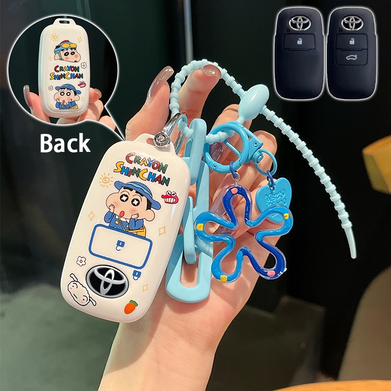 Toyota vios 2023-2025 Raize 2022 Veloz 2022 AVANZA 2022 Yaris / Corolla / Levin / Highlander Sarung Kunci Remote Key การ์ตูนกรณีพวงกุญแจ