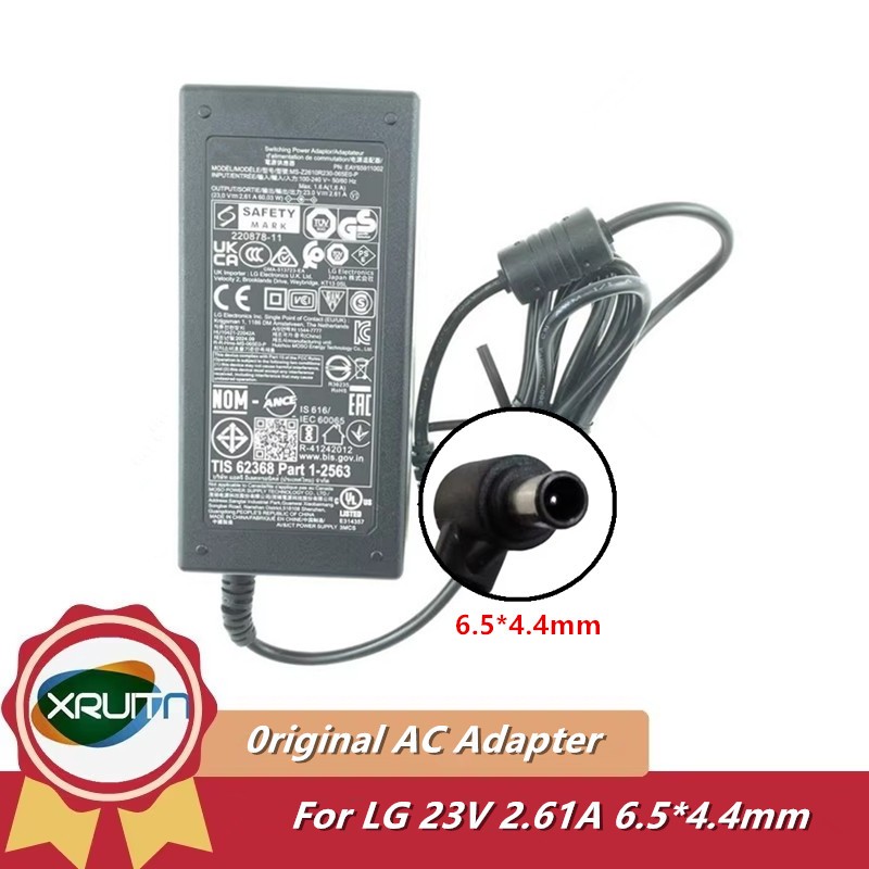 ของแท้ 23V 2.61A อะแดปเตอร์ AC MS-Z2610R230-065E0-P ชาร์จสําหรับ LG Power Supply 6.5*4.4 มม.เดิม