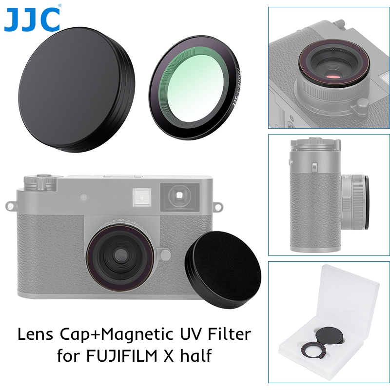 JJC Magnetic UV Filter & ชุดฝาครอบเลนส์สําหรับ Fujifilm X half xhalf X-HF1, ฟิลเ