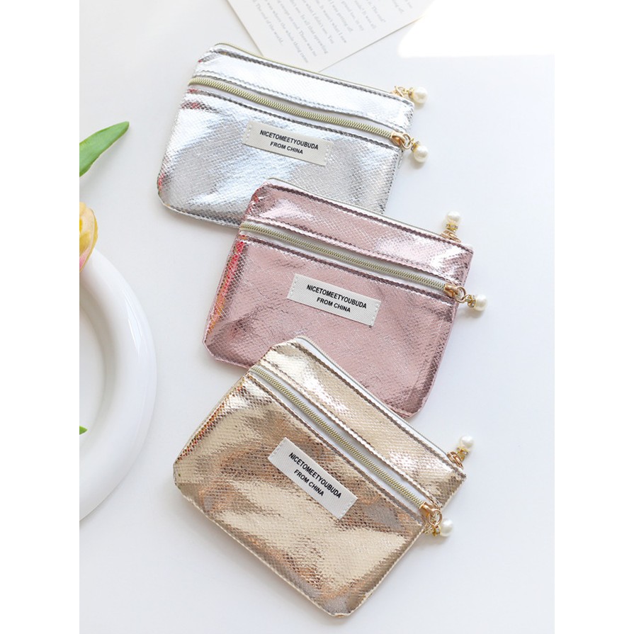 Ins All-Match Double Layer Coin Purse Light Thin Mini Lipstick Bag Card Holder