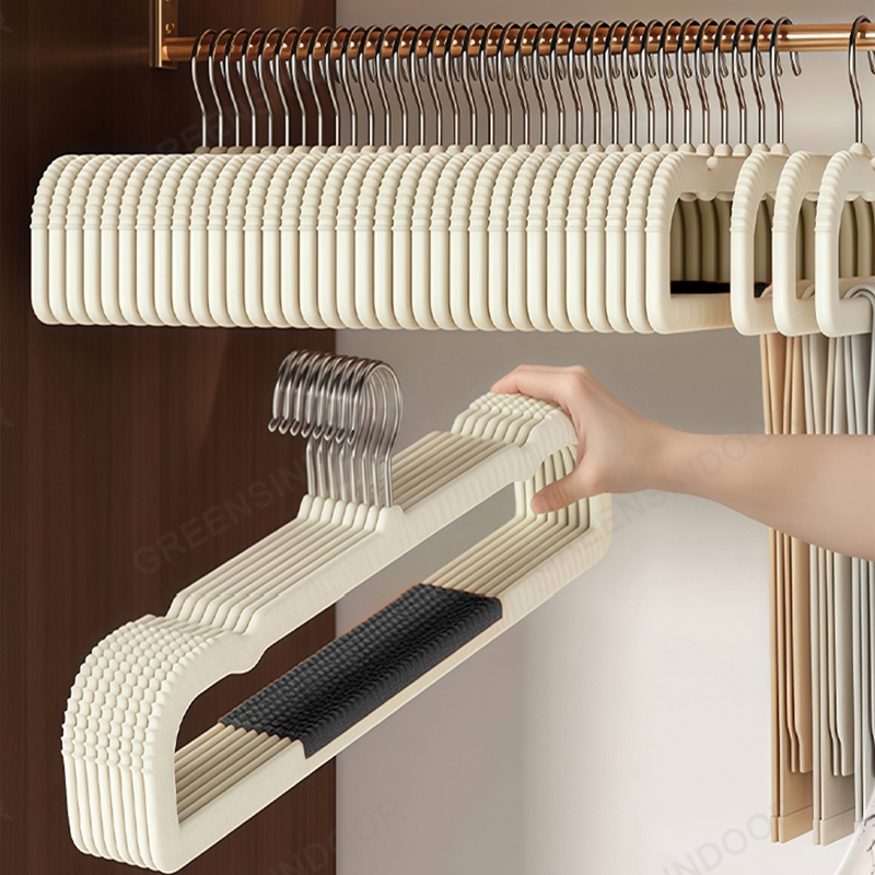 [หนา เเข็งเเรง] ไม้แขวน ไม้แขวนกางเกง 50pcs ไม้แขวนผ้า สติกกันลื่น กางเกงไม่หลุดง่าย 1แพ็ค10 ชิ้น