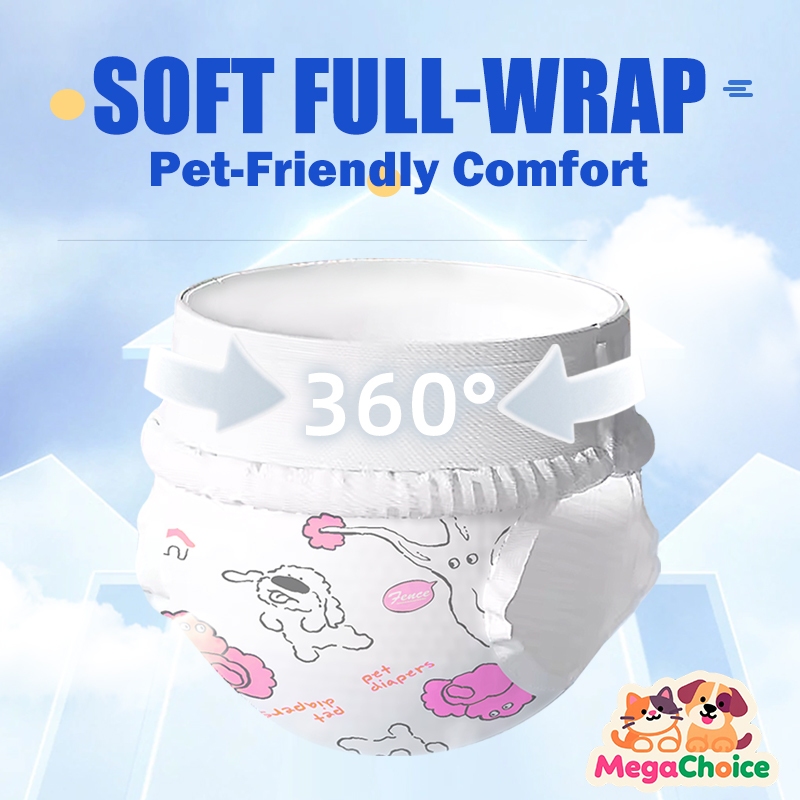 Megachoice Buy1 Free1 ผ้าอ้อมสุนัข ผ้าอ้อมสัตว์เลี้ยง ชายและหญิง แพมเพิสสุนัข ผ้าอ้อมสุนัขเพศผู้ แบบใช้แล้วทิ้ง ผ้าอ้อมน้องหมา ผ้าอ้อม 12/10pcs - รูปที่ 2