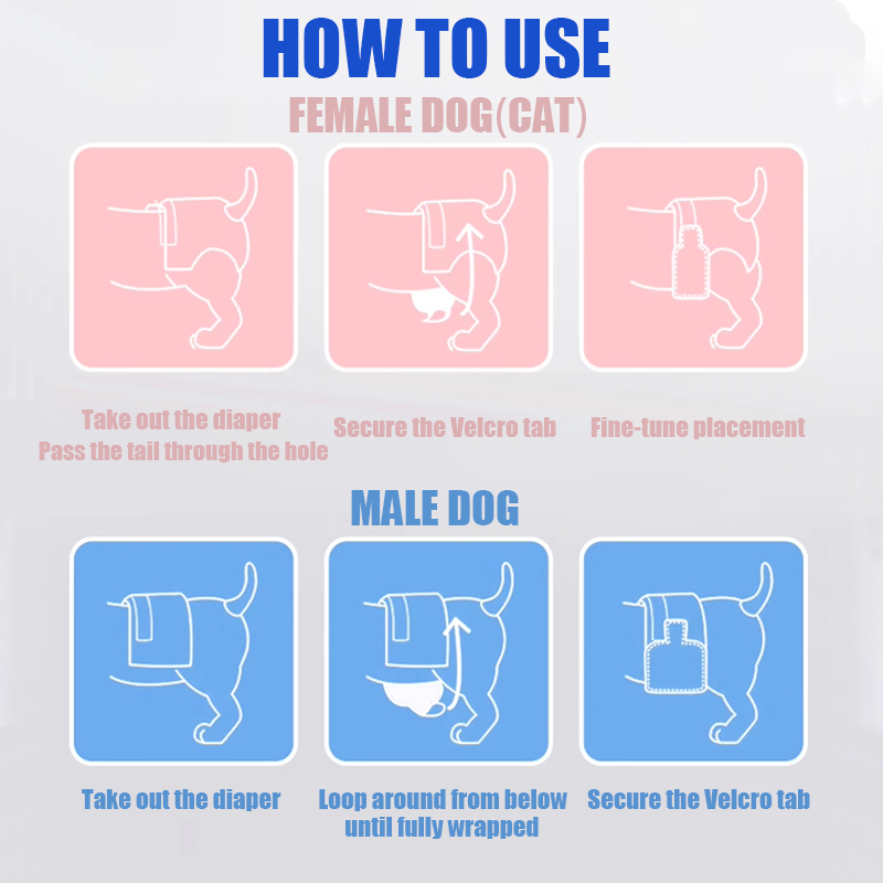 Megachoice Buy1 Free1 ผ้าอ้อมสุนัข ผ้าอ้อมสัตว์เลี้ยง ชายและหญิง แพมเพิสสุนัข ผ้าอ้อมสุนัขเพศผู้ แบบใช้แล้วทิ้ง ผ้าอ้อมน้องหมา ผ้าอ้อม 12/10pcs - รูปที่ 4