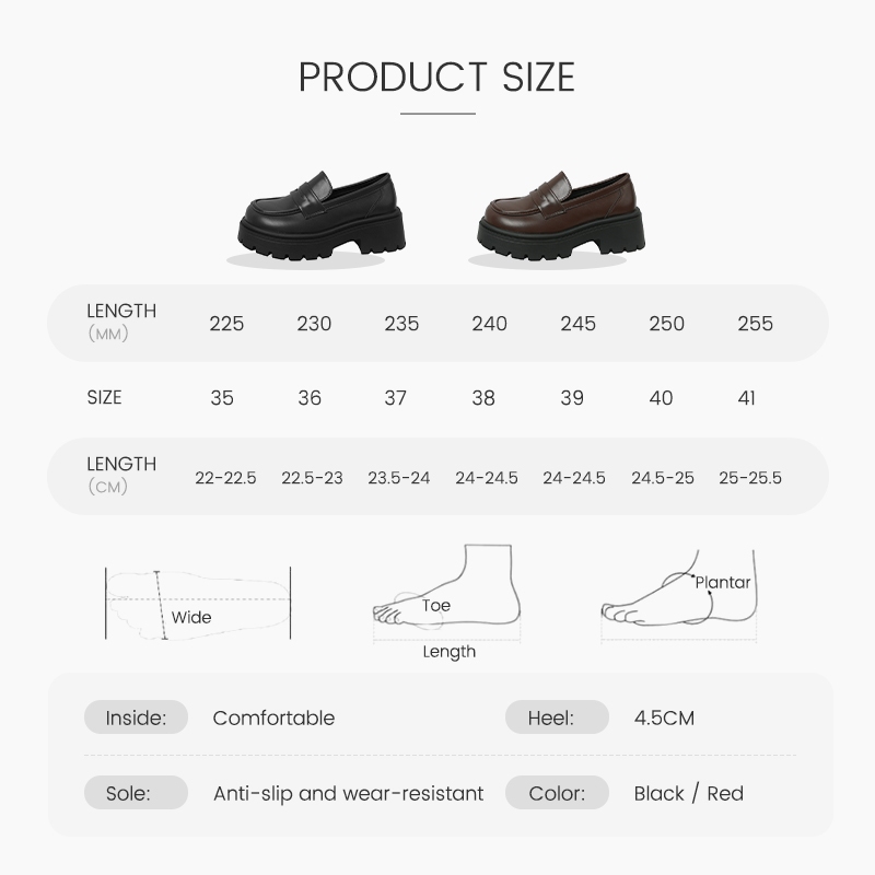 HOTANK  (พร้อมส่งจากไทย) พื้นนุ่ม รองเท้าหนัง รองเท้าคัทชูหนังโลฟเฟอร์ สูงประมาณ 4.5 ซม. สไตล์อังกฤษย้อนยุค เรียบง่าย แฟชั่นสําหรับผู้หญิง - รูปที่ 7