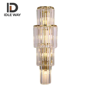 IDLEWAY [WD5316] โคมไฟติดผนังคริสตัล ดีไซน์หรูหราด้วยคริสตัล K9 แท้ ปรับแสง 3 สี (หรี่แสงได้) เหมาะสำหรับ ร้านอาหาร ทางเดิน ห้องนอน โรงแรม