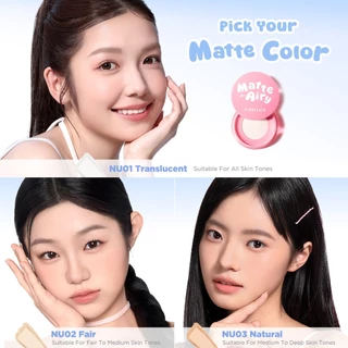 PINKFLASH AiryMatte AcneProof Loose Powder 16H Oil Control Micro Powder Particles Ultra Pore-Blurring Flashback Proof กันน้ํา Sweatproof