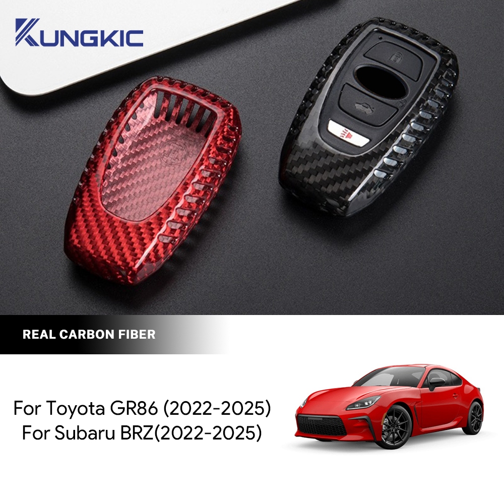 จริงคาร์บอนไฟเบอร์ Protector Remote Key Fob กรณี Shell สําหรับ Subaru BRZ XV Toyota GR86 อุปกรณ์เสริม