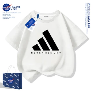 【จัดส่งวันนี้】เสื้อยืด NASA ผ้าฝ้าย ทรงหลวม สุดเท่ แบรนด์เนม ระบายอากาศดี สไตล์ไทย