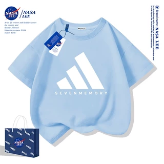 【จัดส่งวันนี้】เสื้อยืด NASA ผ้าฝ้าย ทรงหลวม สุดเท่ แบรนด์เนม ระบายอากาศดี สไตล์ไทย