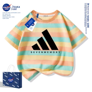 【จัดส่งวันนี้】เสื้อยืด NASA ผ้าฝ้าย ทรงหลวม สุดเท่ แบรนด์เนม ระบายอากาศดี สไตล์ไทย