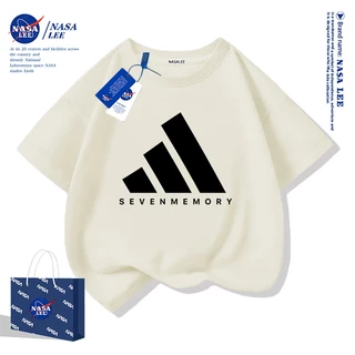 【จัดส่งวันนี้】เสื้อยืด NASA ผ้าฝ้าย ทรงหลวม สุดเท่ แบรนด์เนม ระบายอากาศดี สไตล์ไทย