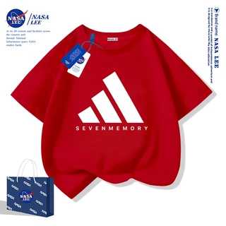 【จัดส่งวันนี้】เสื้อยืด NASA ผ้าฝ้าย ทรงหลวม สุดเท่ แบรนด์เนม ระบายอากาศดี สไตล์ไทย