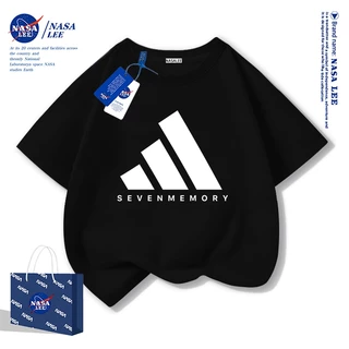 【จัดส่งวันนี้】เสื้อยืด NASA ผ้าฝ้าย ทรงหลวม สุดเท่ แบรนด์เนม ระบายอากาศดี สไตล์ไทย