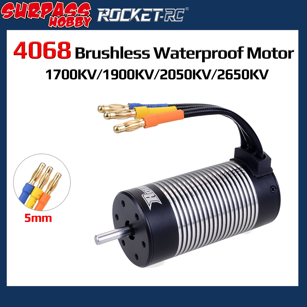 Rocket กันน้ํา Brushless 4068 1700KV 1900KV 2050KV 2650KV มอเตอร์ 5 มม.สําหรับ 1/10 1/12 RC รถ WLtoy
