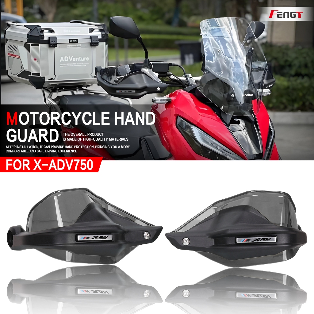 ขยายกระจกหน้ารถสําหรับ Honda XADV750 X-ADV750 2017-2025 รถจักรยานยนต์สีดํา Hand Guards Protector Handguard Shield พร้อมโลโก้ X-ADV XADV 750