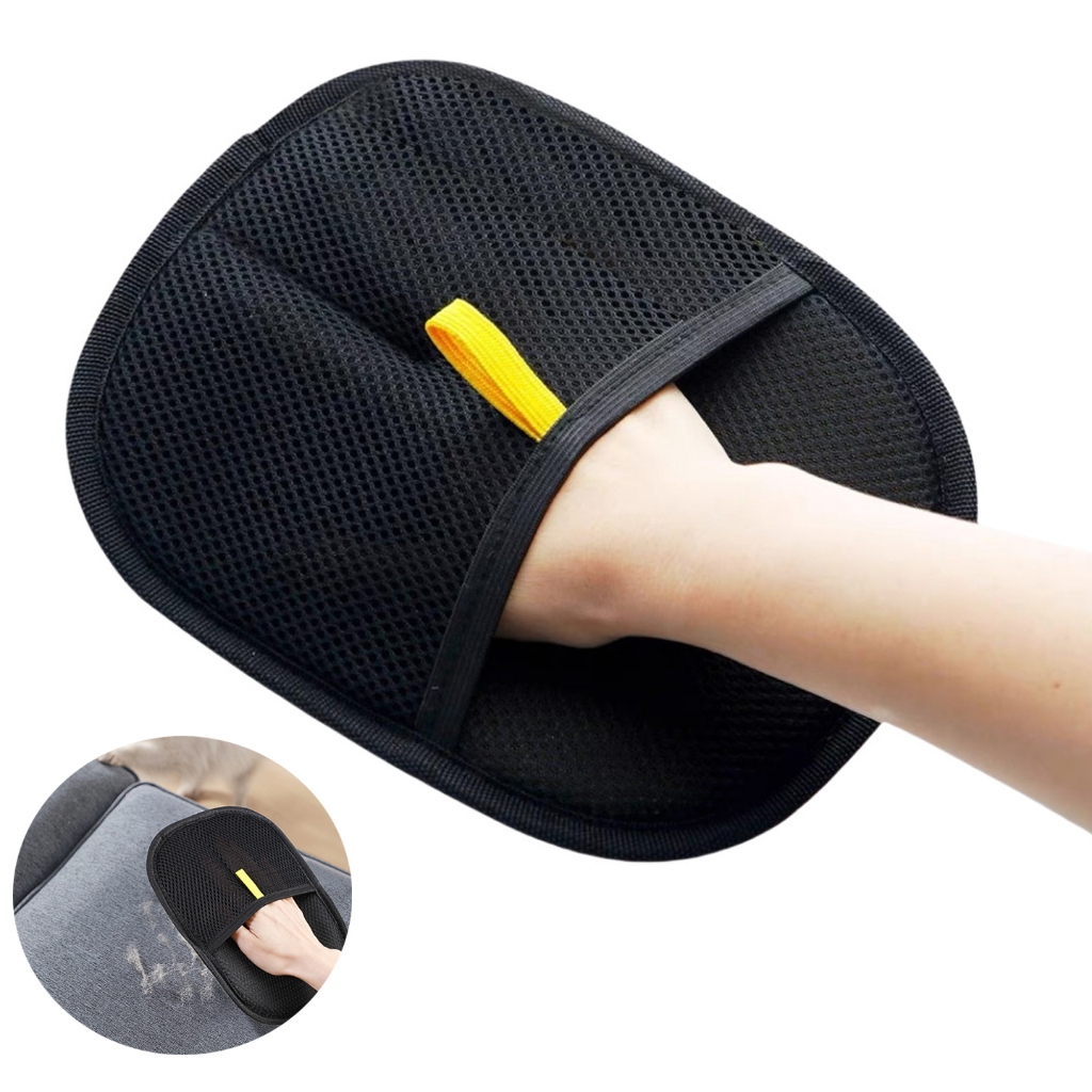 ถุงมือกําจัดขนสัตว์เลี้ยงป้องกันไฟฟ้าสถิตย์ 2 ชิ้นสําหรับกําจัดขนแมวและสุนัขจากโซฟาเตียงพรมและเฟอร์นิเจอร์อื่นๆ