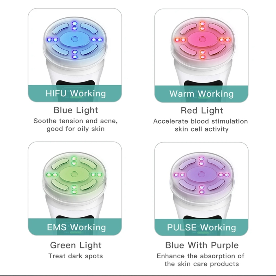MINI HiFu 4.0 ชาร์จอัลตราซาวนด์ความร้อน LED EMS Microcurrent Pulse Facail Lifting Skin Care นวดหน้าอุปกรณ์ความงาม - รูปที่ 4