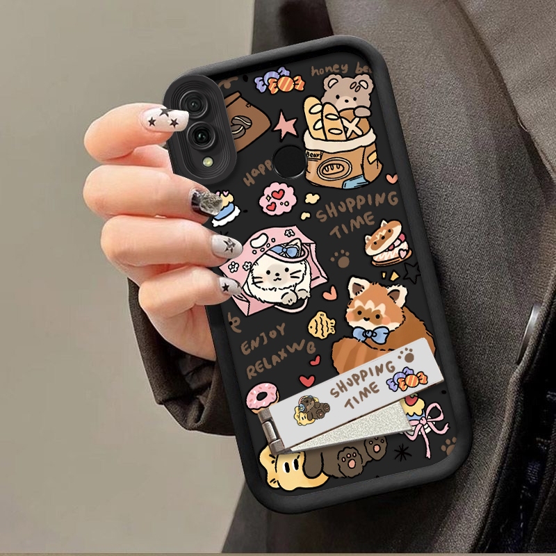 สุนัขชีวิตใน Happy Times shell delivery bracket เคสโทรศัพท์สําหรับ Huawei 9 EnjoY 9 Y7 2019 Y7 PRIME