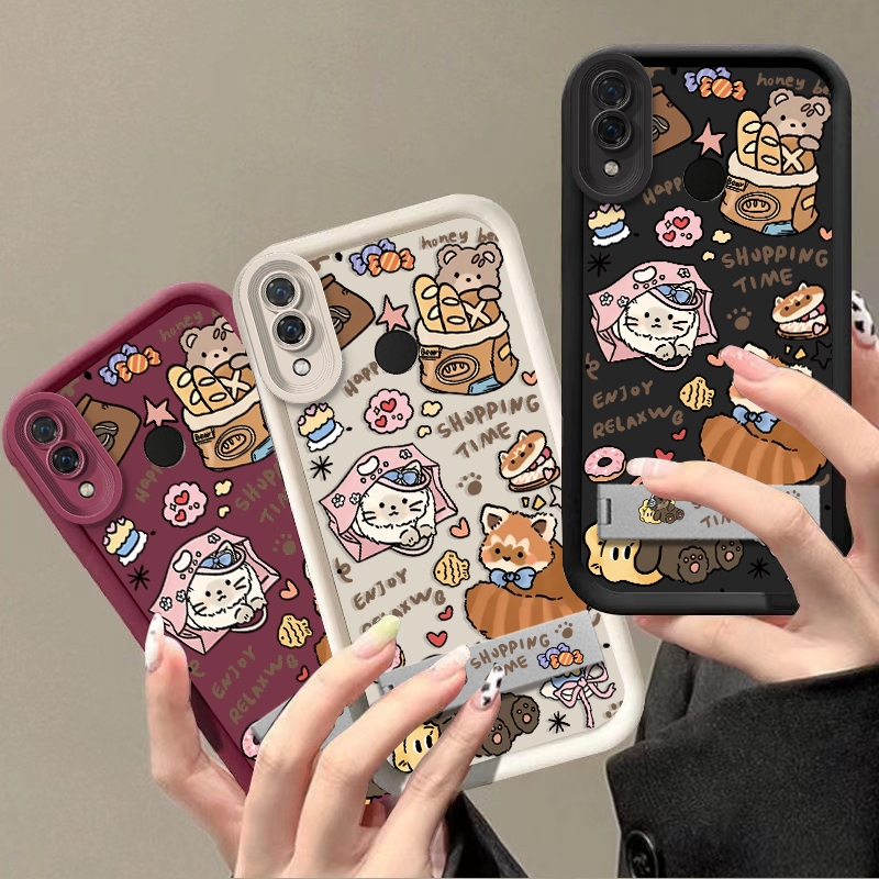 สุนัขชีวิตใน Happy Times shell delivery bracket เคสโทรศัพท์สําหรับ Huawei NOVA 3i nova3 P SMART PLUS