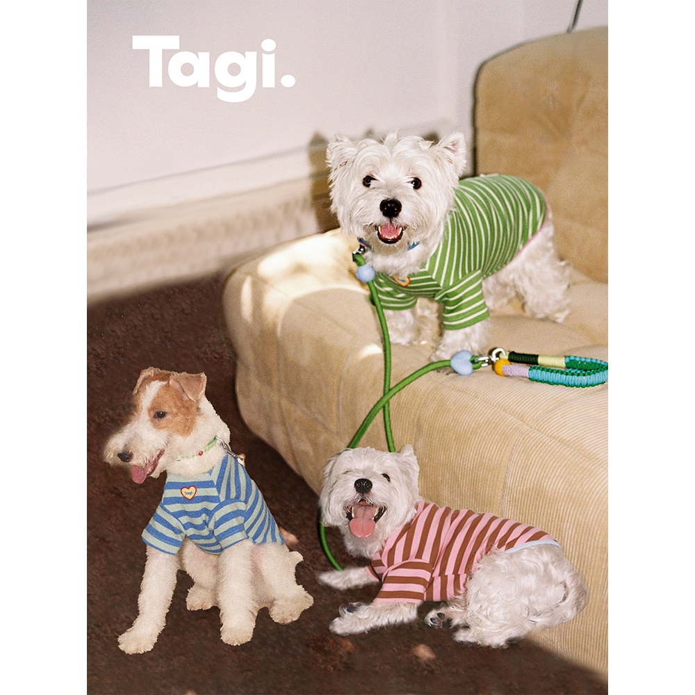 Tagi. Haha Pet Stripe Cotton Short Sleeve