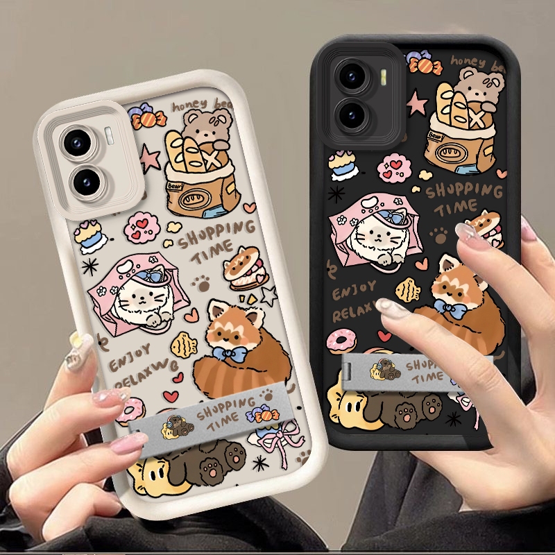 สุนัขชีวิตใน Happy Times shell delivery bracket เคสโทรศัพท์สําหรับ VIVO Y15S 2021 Y15A-4G T1-4G Y10-