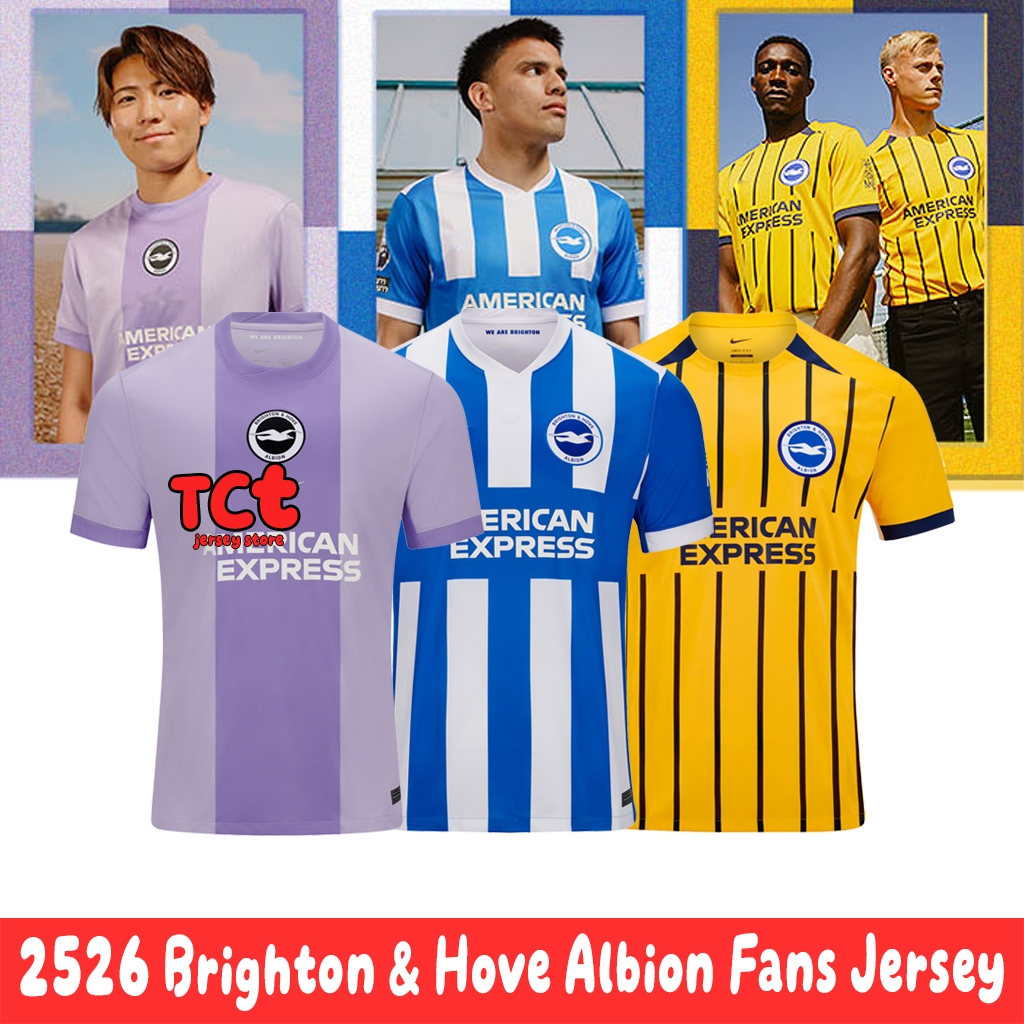 Brighton & Hove Albion 25/26 Football Jersey สำหรับผู้ชาย ขนาด S-4XL