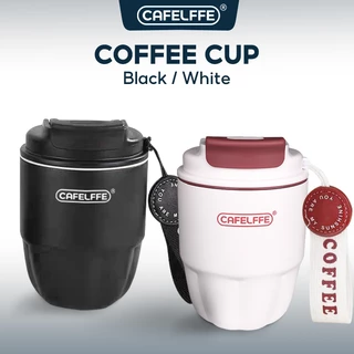 Cafellfe 260ML 304 แก้วกาแฟสแตนเลสพร้อมเชือกแบบพกพารถขวดความร้อน Travel Tumbler Mini ถ้วยกาแฟ