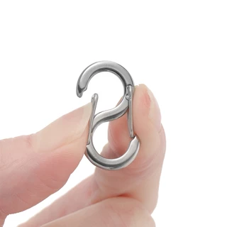ตะขอตัว S สแตนเลส 1 ชิ้น 6.5-32mm คาราบิเนอร์สองด้าน ตะขอห้อยพวงกุญแจ ล็อคนิรภัย DIY