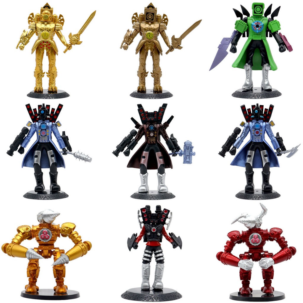 20 สไตล์ Spoof เกม Skibidi ห้องน้ํา Action Figure นาฬิกาทอง TV เสียง หุ่นยนต์ Titan Monitor PVC ตัวเลขการกระทําตุ๊กตาของเล่นของขวัญ