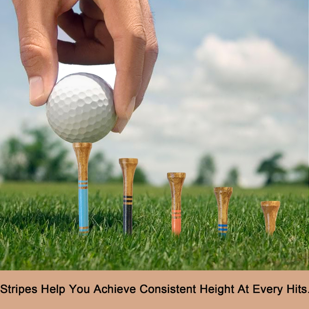 Golf tees – 70mm wooden golf tees – 50 pieces, reusable and biodegradable, can improve stability ราคา ถูกที่สุด ดีลบีเคเค แกลเลอรีภาพที่ 4