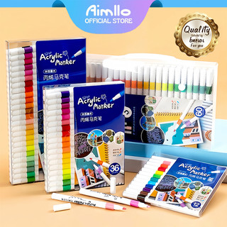 ปากกาอะคริลิค ปากกามาร์คเกอร์ 12/24/48/80สี ปากกาเมจิก สีเมจิก ปากกาเคมี ปากกาเน้นข้อความ เขียนแก้วพลาสติกโลหะ Acrylic Marker
