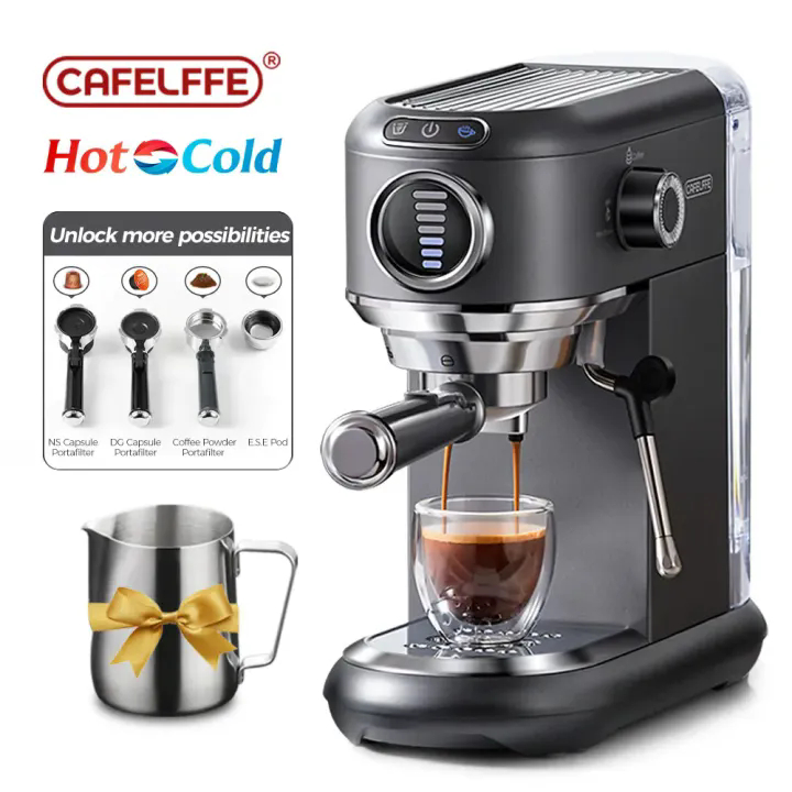 Cafelfee เครื่องชงกาแฟอัตโนมัติ 4-In-1 เครื่องเอสเปรสโซร้อน/เย็นพร้อมไอน้ําสําหรับ Nespresso/Dolce G