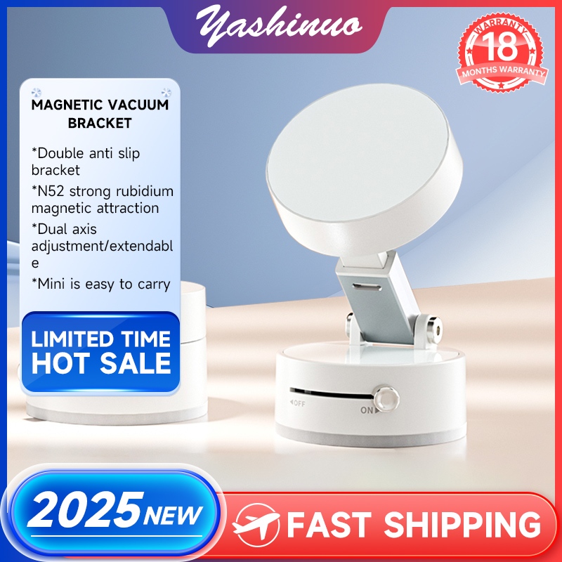 [จัดส่งด่วน]ที่วางโทรศัพท์แม่เหล็ก Yashinuo 360° ที่ยึดในรถยนต์แบบพับได้พร้อมดูดสูญญากาศเหมาะสําหรับ