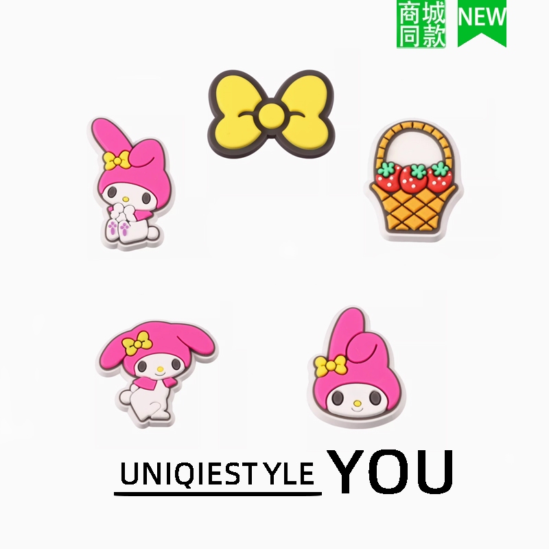 รองเท้าแบบหัวปักห่วง พร้อมดอกไม้ถอดได้ สไตล์ซานริโอ ชุด 5 ชิ้น จือซิง ราคา ถูกที่สุด ดีลบีเคเค แกลเลอรีภาพที่ 8