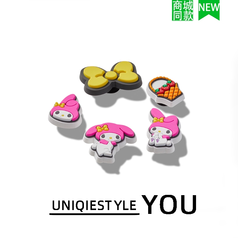 รองเท้าแบบหัวปักห่วง พร้อมดอกไม้ถอดได้ สไตล์ซานริโอ ชุด 5 ชิ้น จือซิง ราคา ถูกที่สุด ดีลบีเคเค แกลเลอรีภาพที่ 2