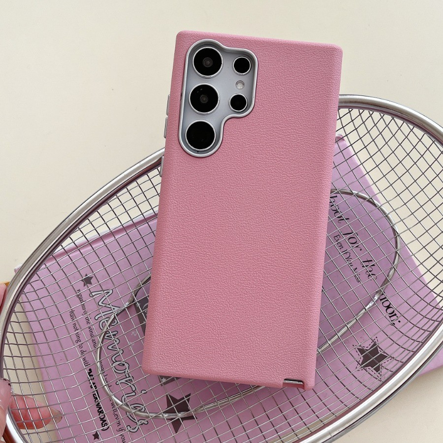 หรูหราหนังรูปแบบ Anti Shock สําหรับ Samsung S25 Ultra S25 S24 S23 S22 Ultra/Plus เคสโทรศัพท์ Matte สไตล์มินิมอลประณีตของขวัญเล็กๆเคสโทรศัพท์