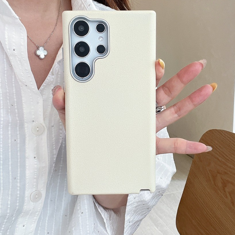 หรูหราหนังรูปแบบ Anti Shock สําหรับ Samsung S25 Ultra S25 S24 S23 S22 Ultra/Plus เคสโทรศัพท์ Matte สไตล์มินิมอลประณีตของขวัญเล็กๆเคสโทรศัพท์ - รูปที่ 4