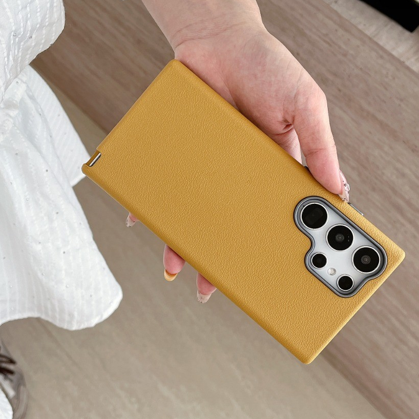 หรูหราหนังรูปแบบ Anti Shock สําหรับ Samsung S25 Ultra S25 S24 S23 S22 Ultra/Plus เคสโทรศัพท์ Matte สไตล์มินิมอลประณีตของขวัญเล็กๆเคสโทรศัพท์ - รูปที่ 6