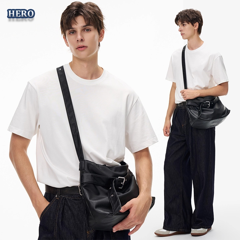 HERO 💥พร้อมส่ง💥 กระเป๋าสะพายข้าง กระเป๋าหนัง วินเทจ ความจุเยอะ สไตล์เกาหลี แฟชั่น สไตล์มินิมอล คุณภาพดี  กระเป๋าถือ หนังPU