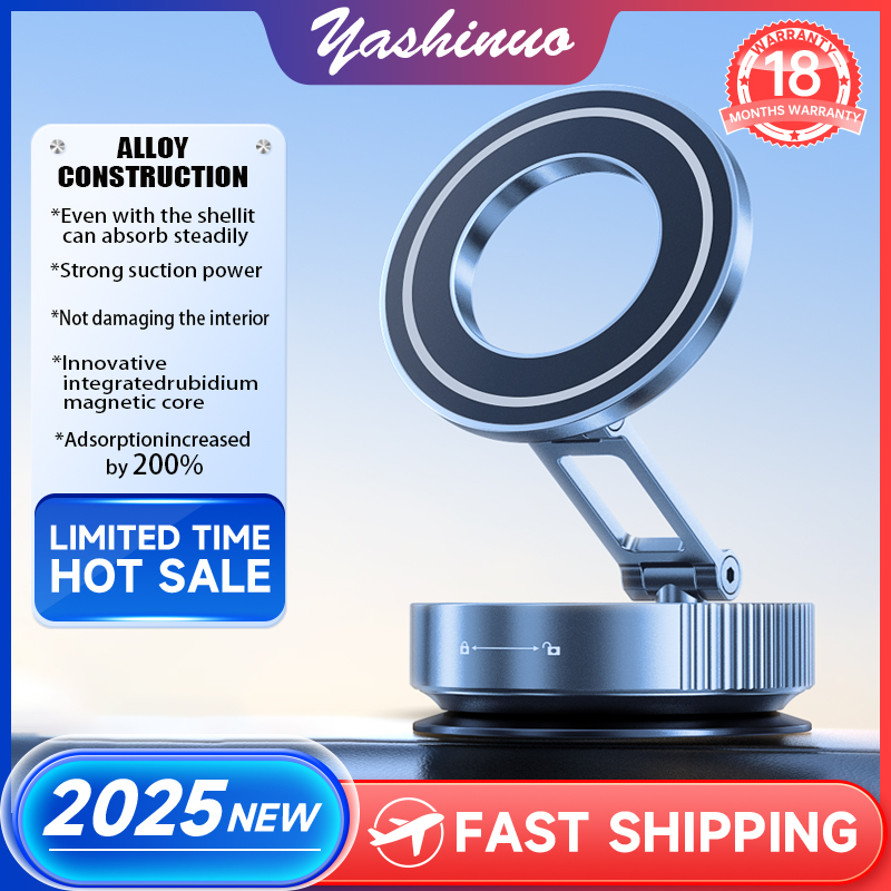 [จัดส่งด่วน]Yashinuo ที่วางโทรศัพท์มือถือในรถยนต์ 360° หมุนแม่เหล็กดูดนําทางวงเล็บสําหรับรถยนต์บ้านแ
