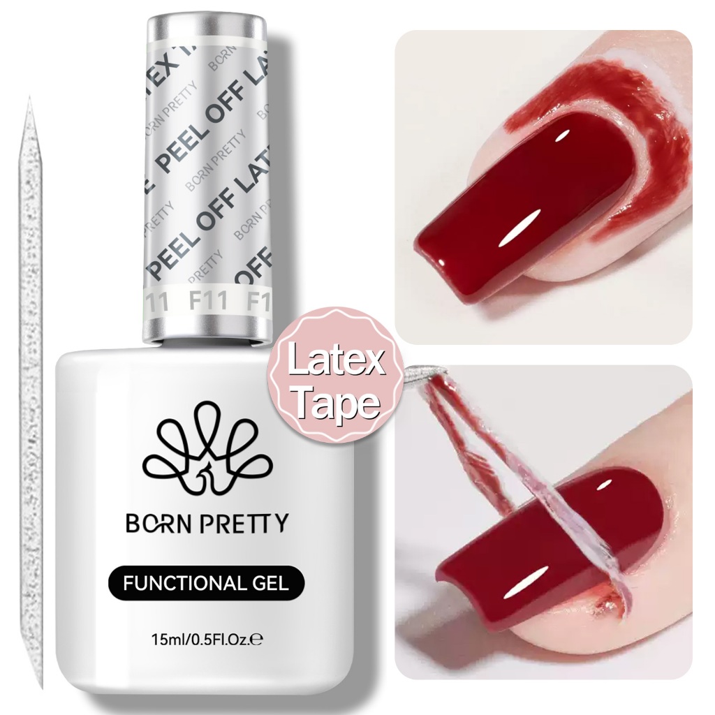 BORN PRETTY Nail Latex Peel Off Set Nail Nippers แหนบ Antifreezing Liquid Anti-ล้นกาวชุด 15ml