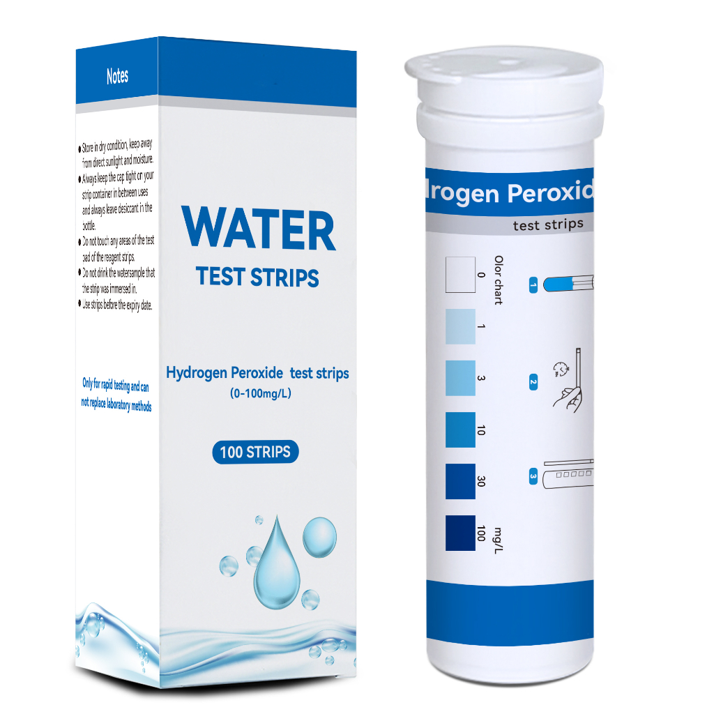 แถบวัดไฮโดรเจนเปอร์ออกไซด์ H2O2 (0-100 mg/L) สำหรับสระว่ายน้ำและบ่อปลา ราคา ถูกที่สุด ดีลบีเคเค