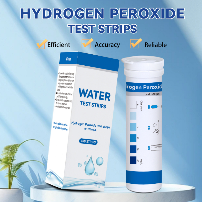 แถบวัดไฮโดรเจนเปอร์ออกไซด์ H2O2 (0-100 mg/L) สำหรับสระว่ายน้ำและบ่อปลา ราคา ถูกที่สุด ดีลบีเคเค แกลเลอรีภาพที่ 2