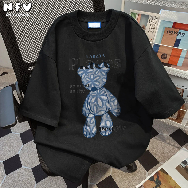 NFV สไตล์เกาหลี✨เสื้อยืด oversize ลวดลายแฟชั่น ใส่สบาย เนื้อผ้านุ่ม ระบายอากาศ ผ้าฝ้ายแท้ YG0 ราคา ถูกที่สุด ดีลบีเคเค แกลเลอรีภาพที่ 6