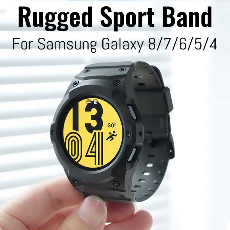 เกราะกีฬาสายรัดซิลิโคนสําหรับ Samsung Galaxy Watch 8 7 44 มม.40 มม.สายนาฬิกาทนทาน TPU Band พร้อมป้องกันกรณีกันชนสําหรับ Samsung Galaxy 6 5 4 FE 40 มม.44 มม.อุปกรณ์เสริม