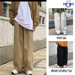 5TERY ⚡HOT⚡ กางเกง baggy ผู้ชาย 40-110kg ปรับได้ด้วยเชือก ทรงหลวม ใส่สบาย คนอ้วนก็ใส่ได้ L-5XL จัดส่งรวดเร็ว