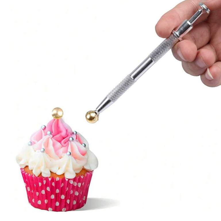 เครื่องมือ Grabber ไข่มุก 4 จุด - ตัวเลือกลูกปัดน้ําตาลสําหรับการตกแต่งเบเกอรี่เหมาะสําหรับเค้กคัพเค้กและไอศกรีมนักสะสมขนมกินได้