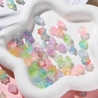 St.kunkka 20Pcs 11*12 มิล ไล่โทนสี ลูกปัดแก้วคริสตัล กล้วยไม้ สร้อยคอสร้อยข้อมือ DIY